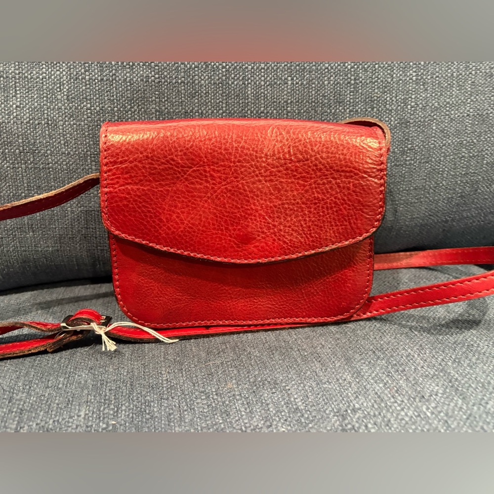 Italian Leather Crossbody Bag Red | Genuine Leather | Made in Italy | NWOT